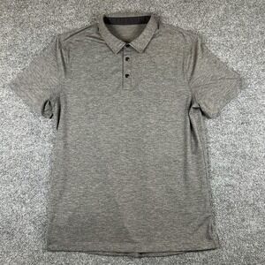 Lululemon Evolution Short Sleeve Polo Shirt Mens M Gray Heather Golf Stretch